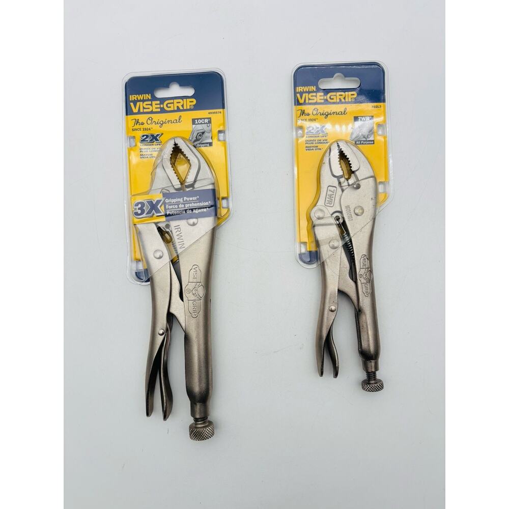 New. Set of 2 "The Original" Irwin 10CR & 7WR Vise Grip Locking Pliers Sealed - Picture 15 of 15